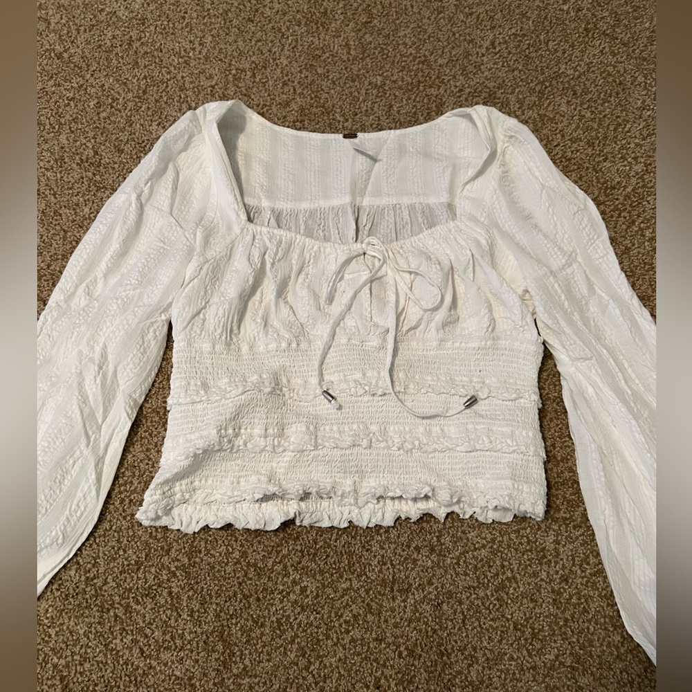 White long sleeve Free People shirt